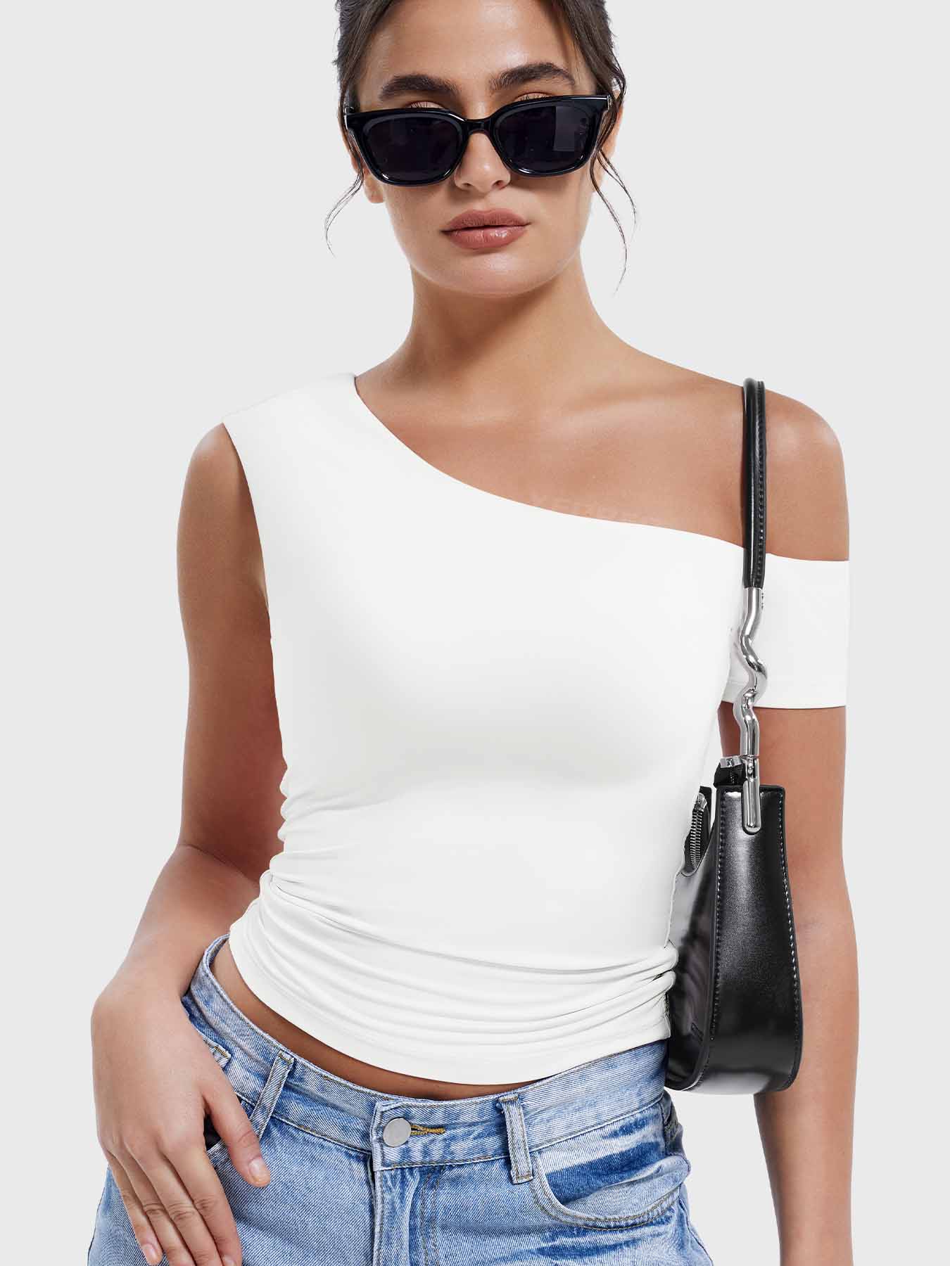 Yeoreo Abigil One-Shoulder Sleeve Top - Image 16