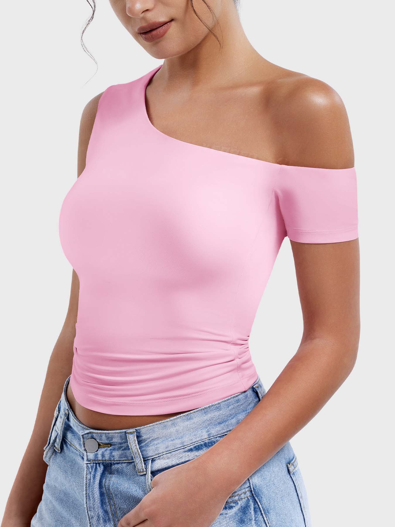 Yeoreo Abigil One-Shoulder Sleeve Top - Image 2