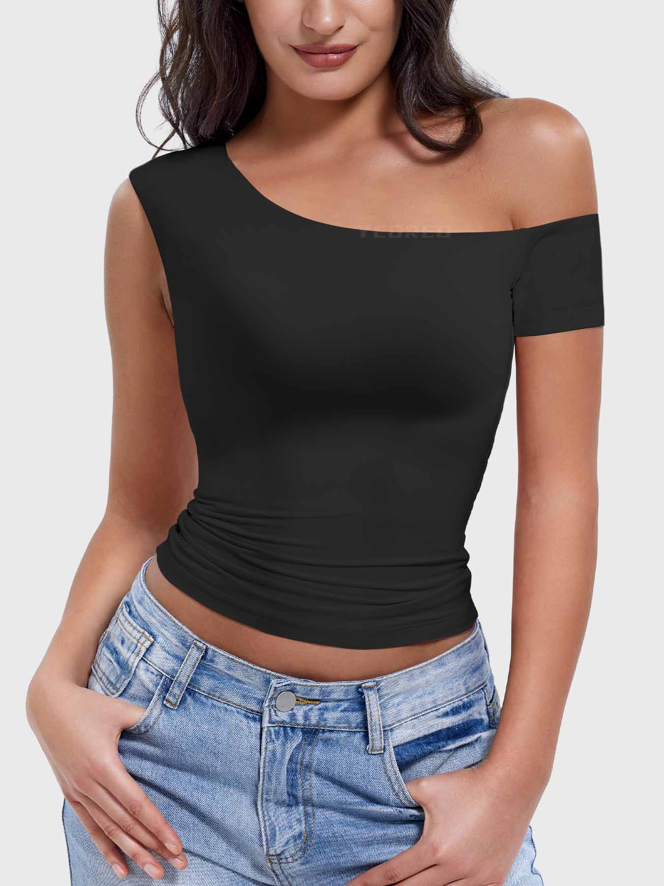 Yeoreo Abigil One-Shoulder Sleeve Top - Image 5