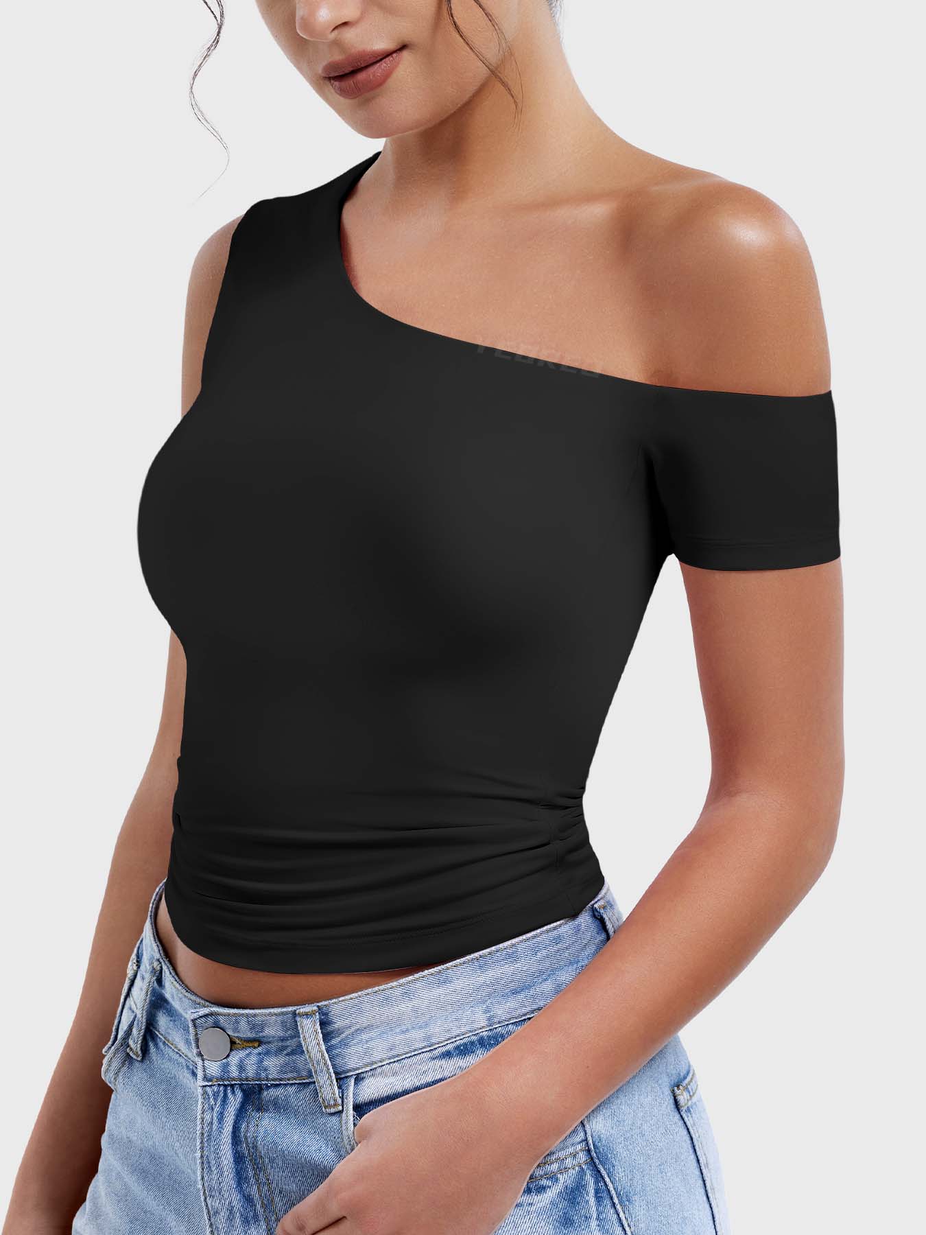 Yeoreo Abigil One-Shoulder Sleeve Top - Image 6