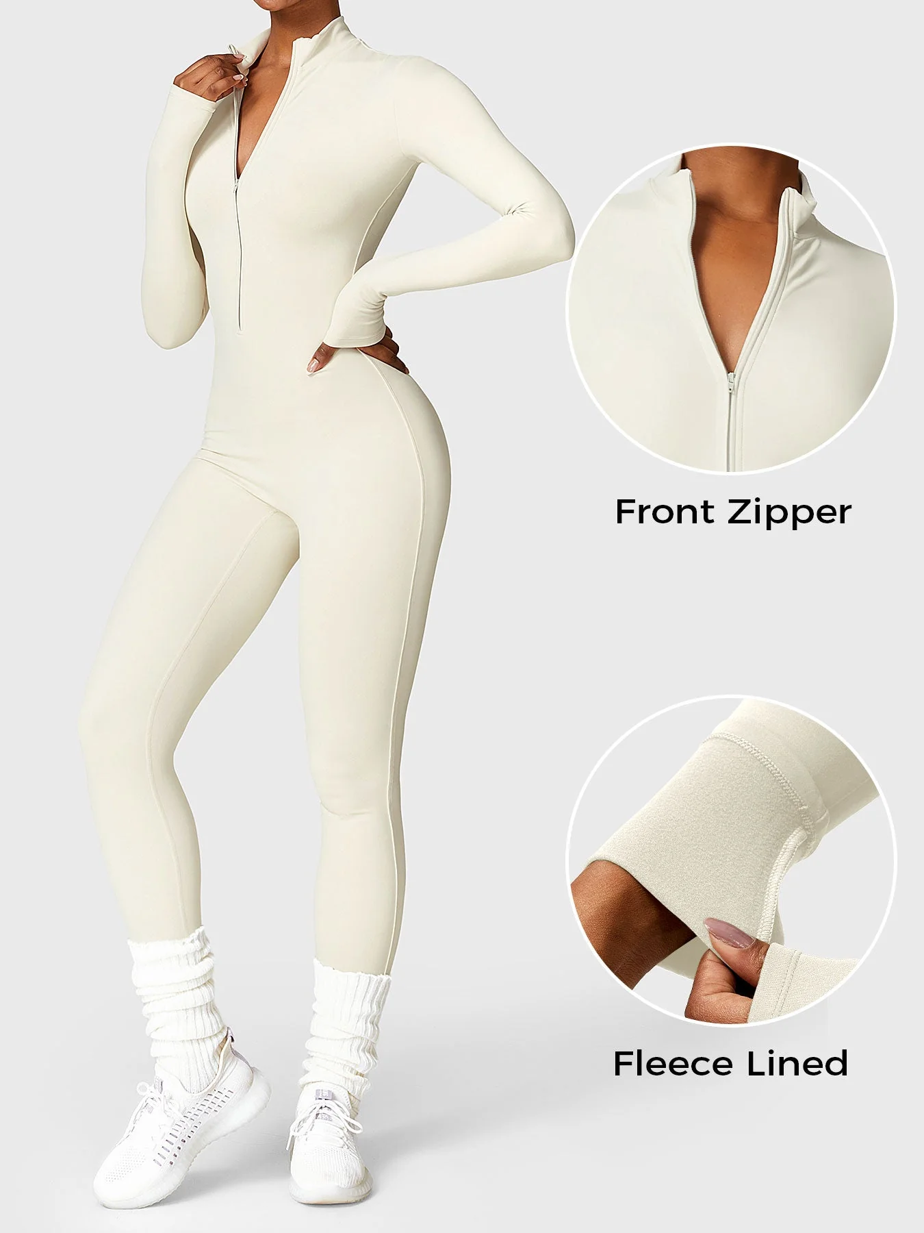 Yeoreo Belle Fleece Long Sleeve Zipper Jumpsuit - Image 13