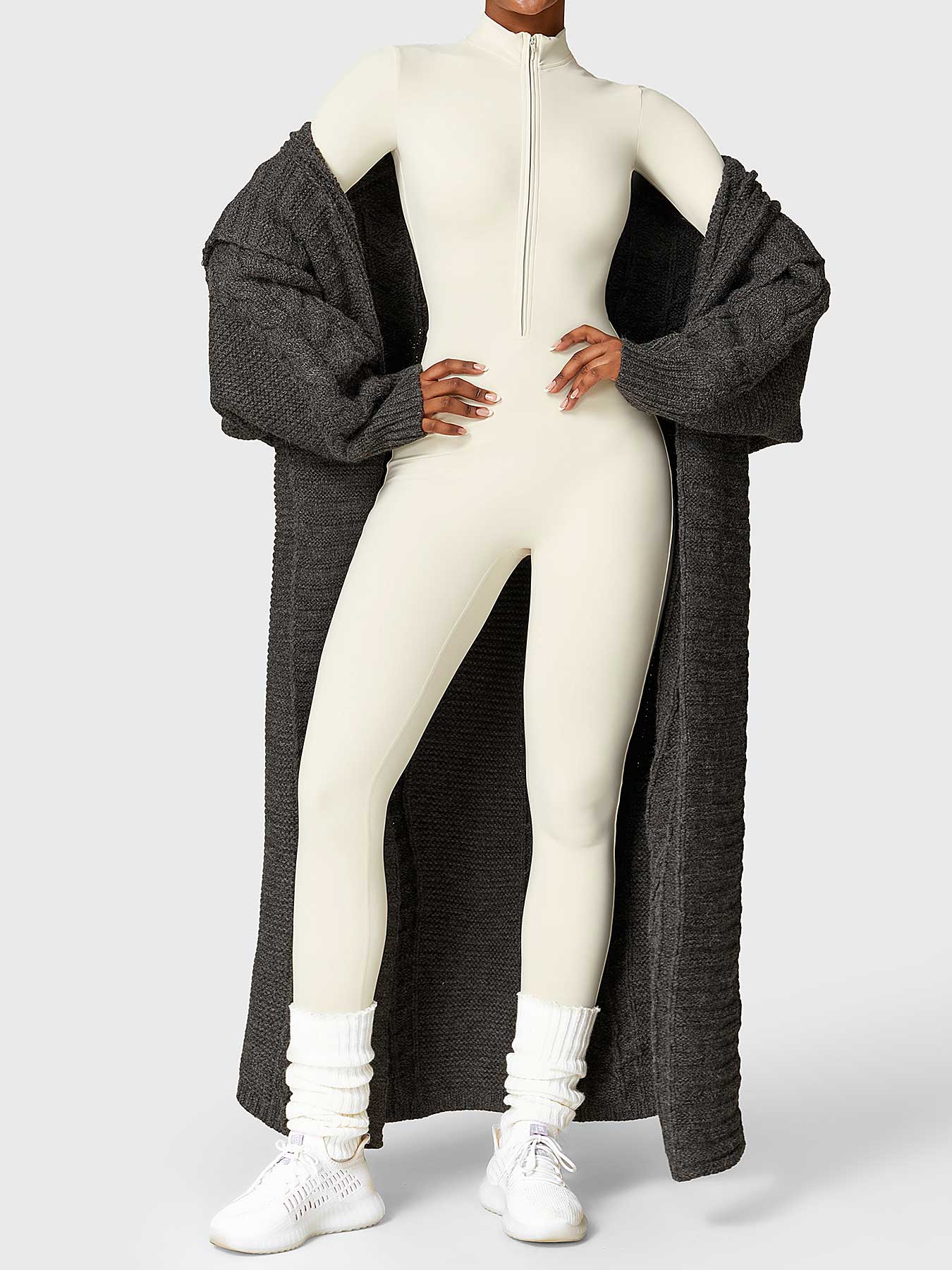 Yeoreo Belle Fleece Long Sleeve Zipper Jumpsuit - Image 14