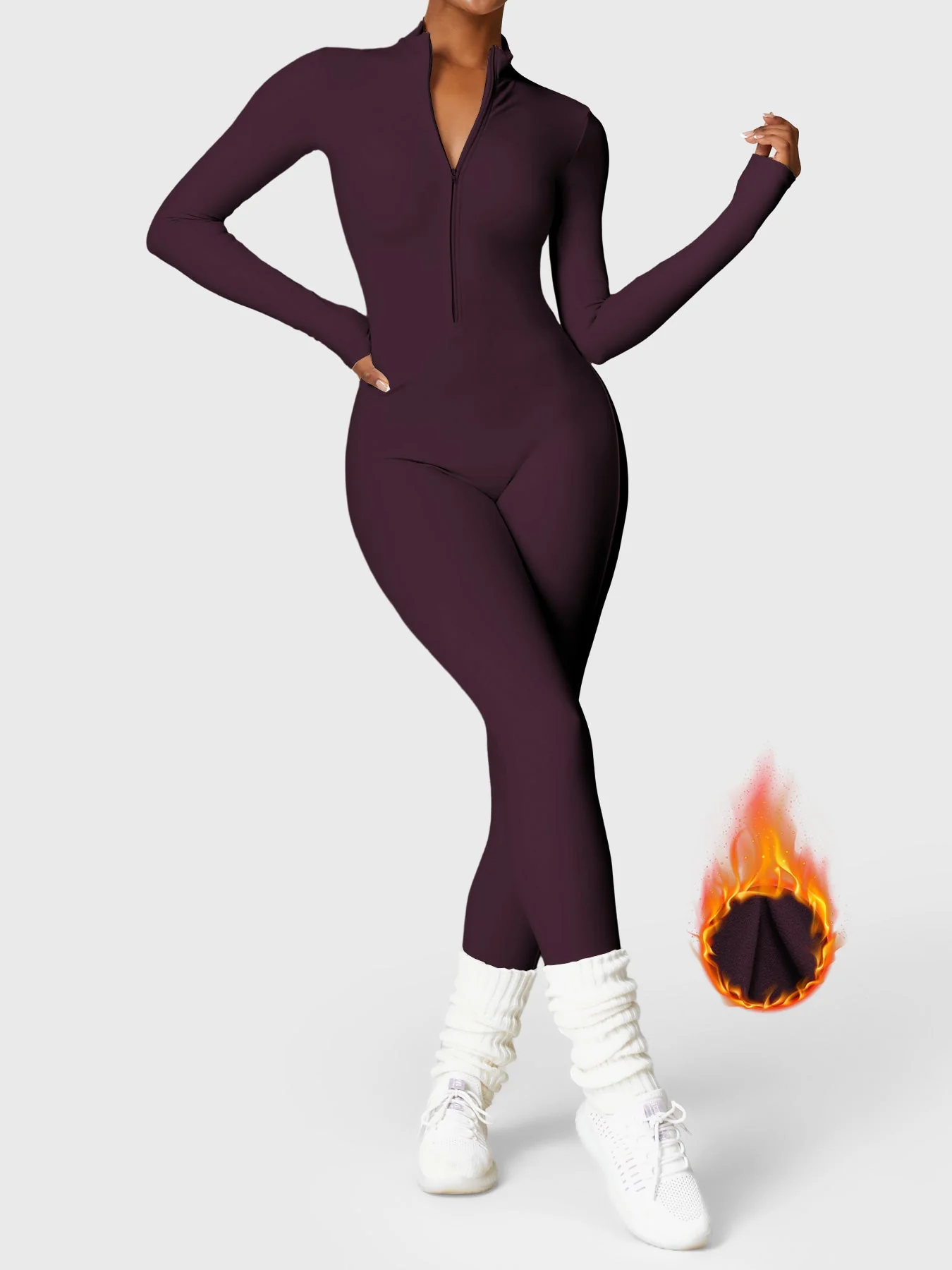 Yeoreo Belle Fleece Long Sleeve Zipper Jumpsuit - Image 46