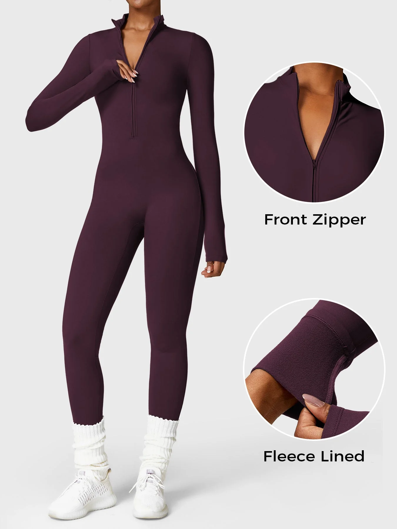Yeoreo Belle Fleece Long Sleeve Zipper Jumpsuit - Image 49