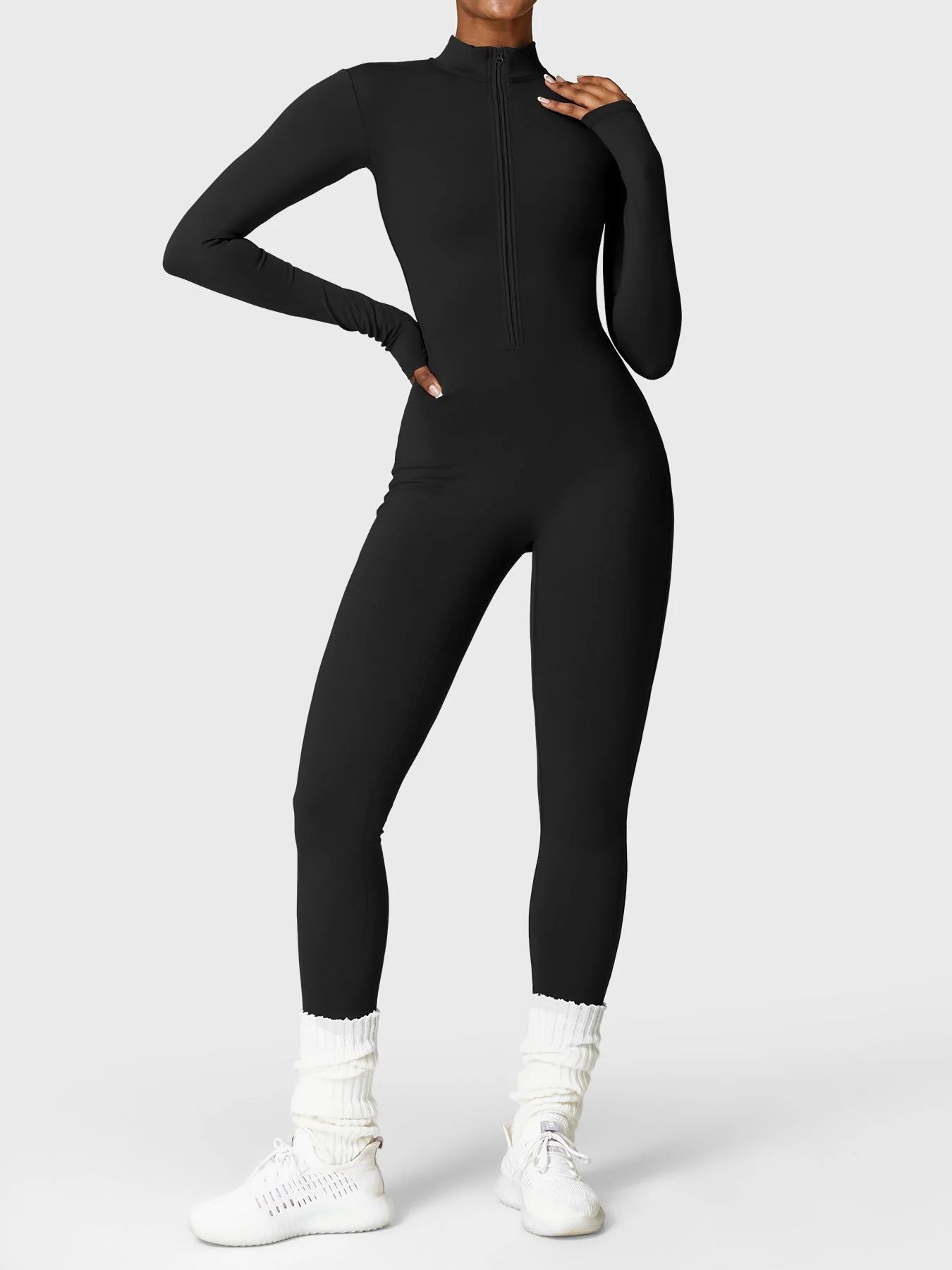Yeoreo Belle Fleece Long Sleeve Zipper Jumpsuit - Image 5