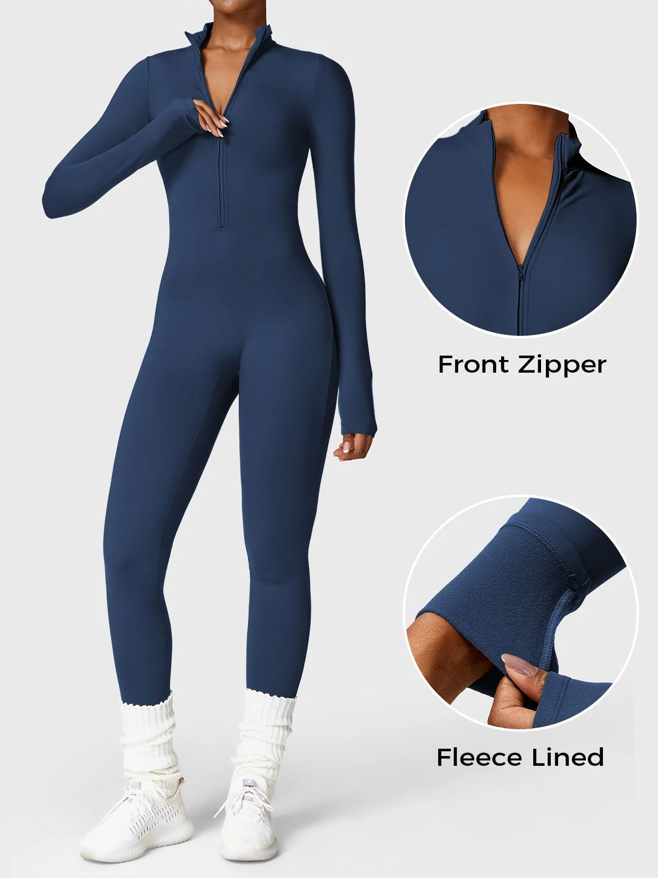Yeoreo Belle Fleece Long Sleeve Zipper Jumpsuit - Image 58