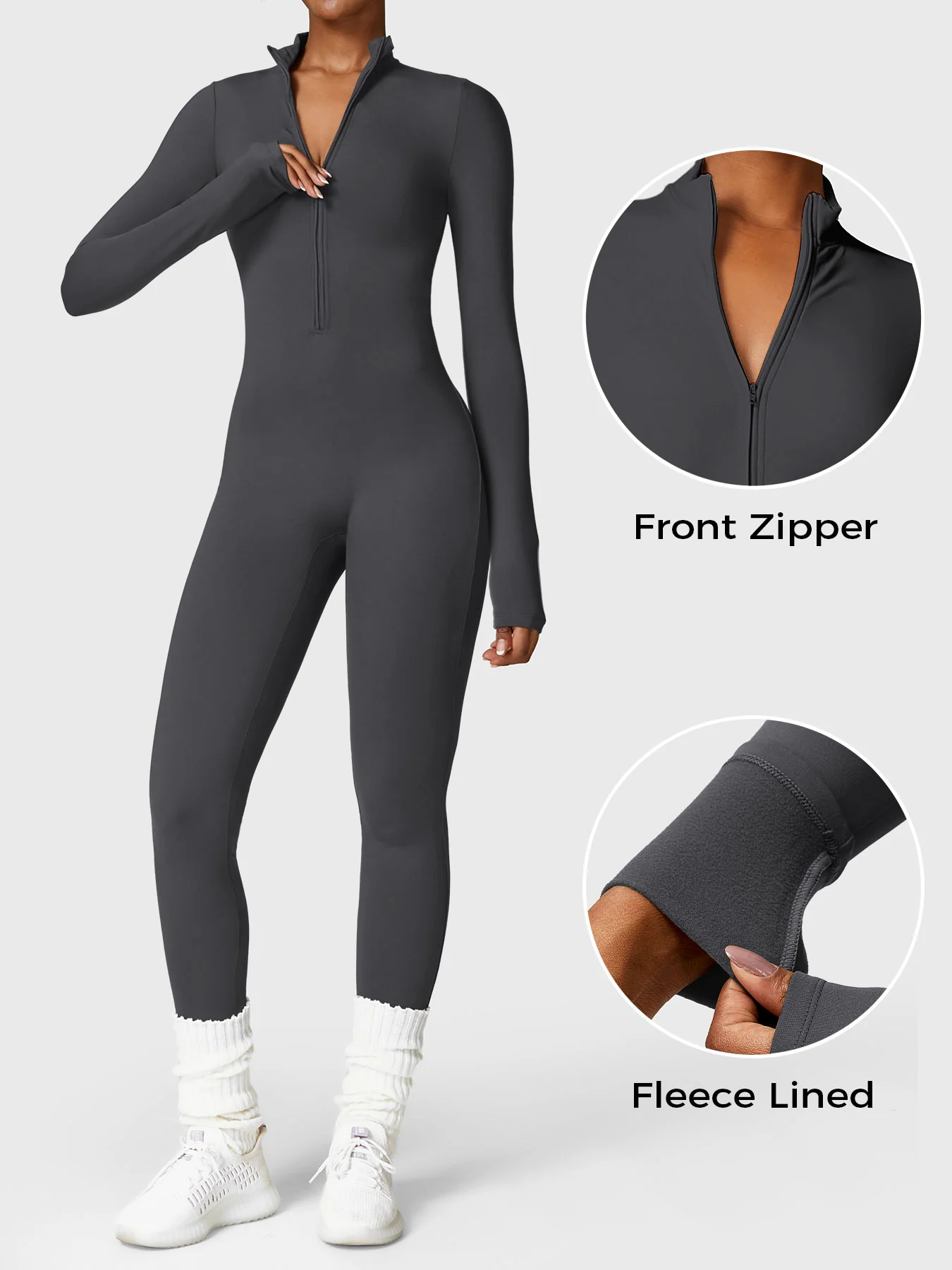 Yeoreo Belle Fleece Long Sleeve Zipper Jumpsuit - Image 67