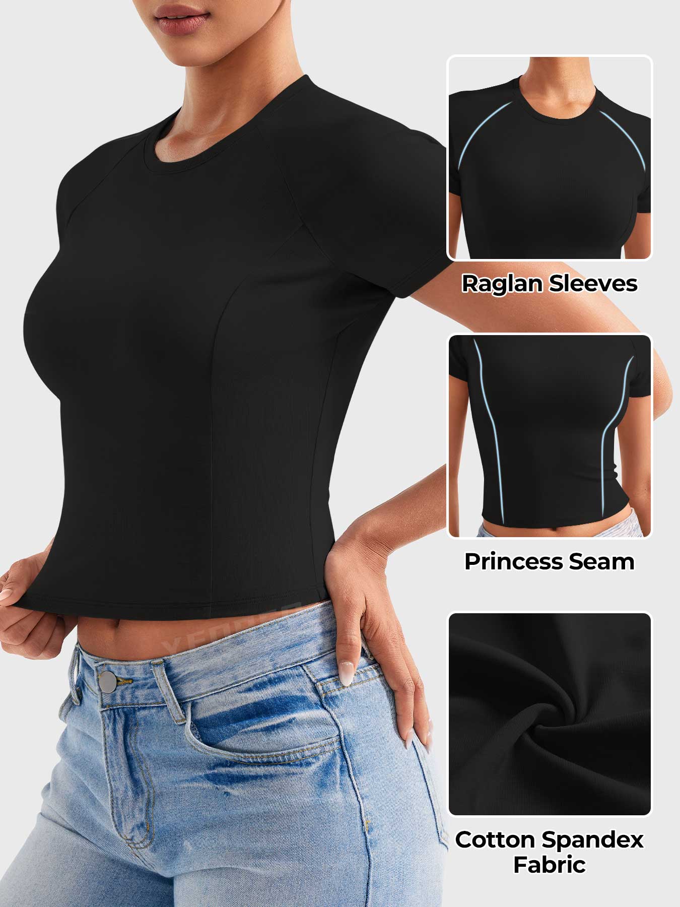 Yeoreo Corriny Raglan Sleeves Cotton T-Shirt - Image 15