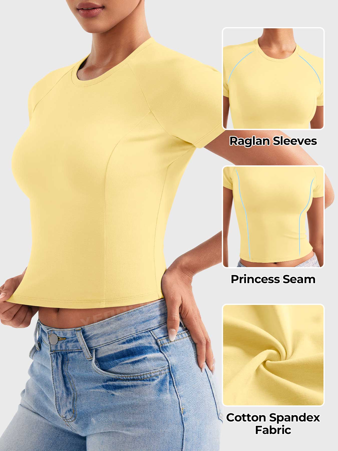 Yeoreo Corriny Raglan Sleeves Cotton T-Shirt - Image 3