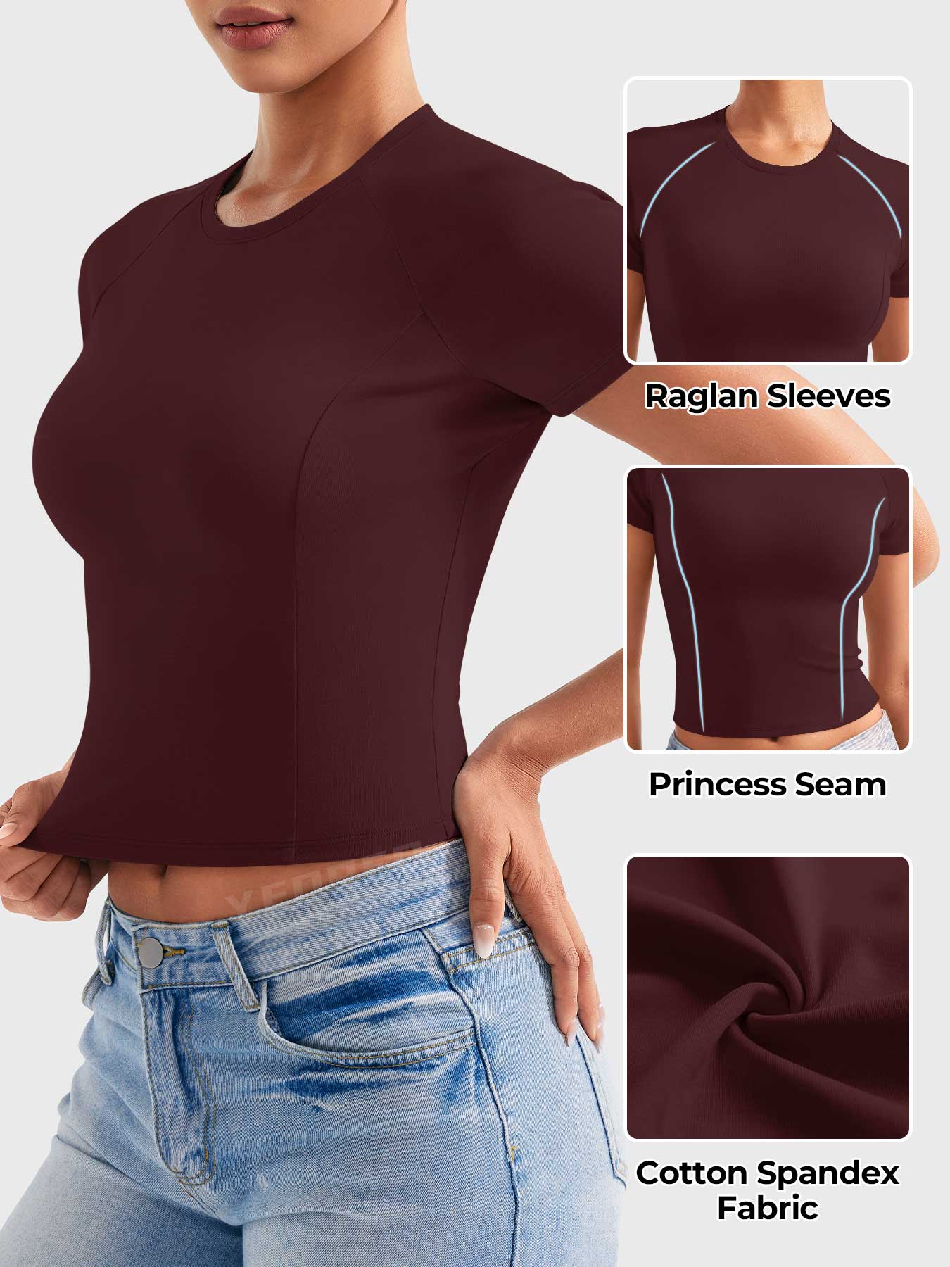 Yeoreo Corriny Raglan Sleeves Cotton T-Shirt - Image 33