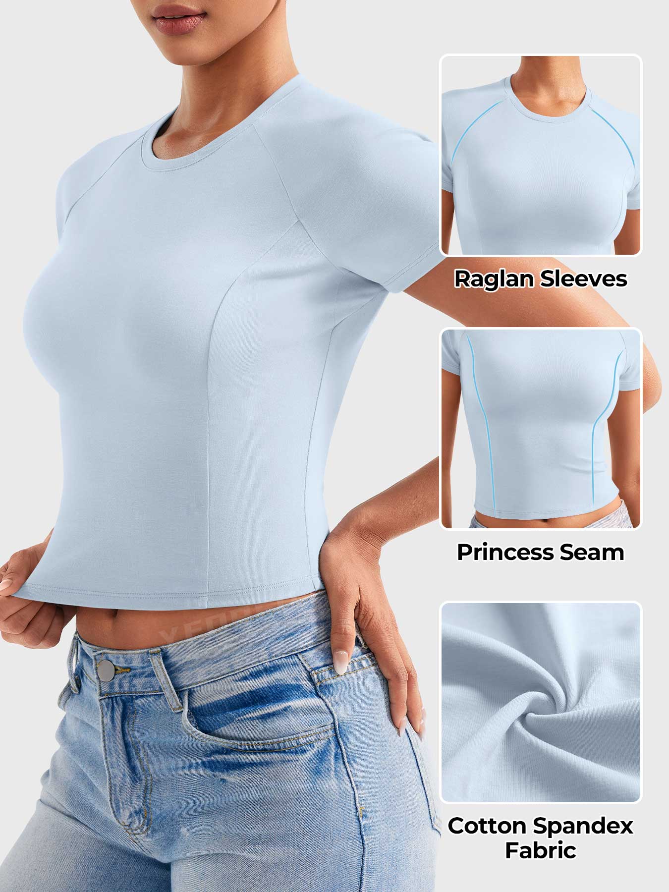 Yeoreo Corriny Raglan Sleeves Cotton T-Shirt - Image 9