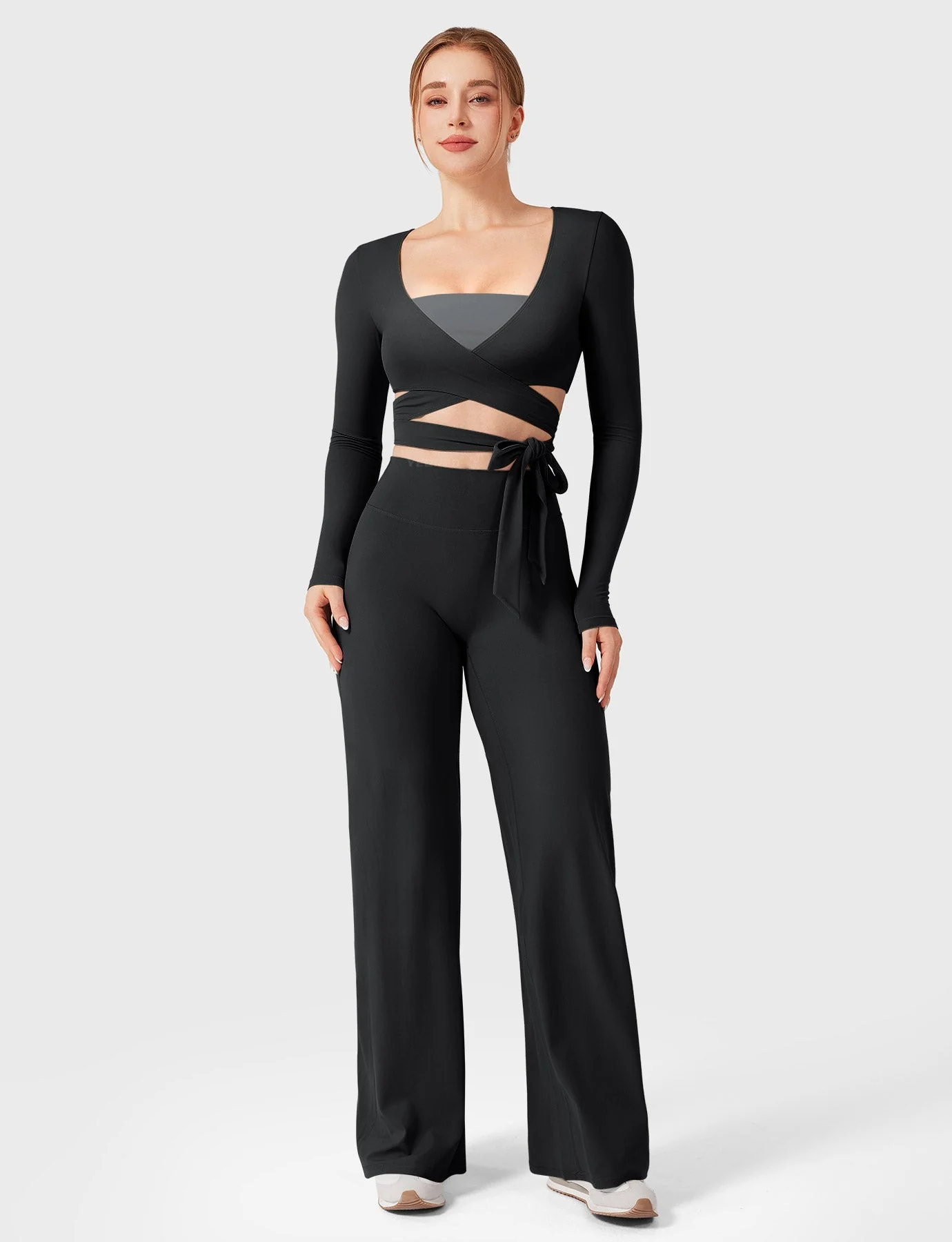 Yeoreo Dagney Long Sleeve Ballet Wrap Top - Image 10