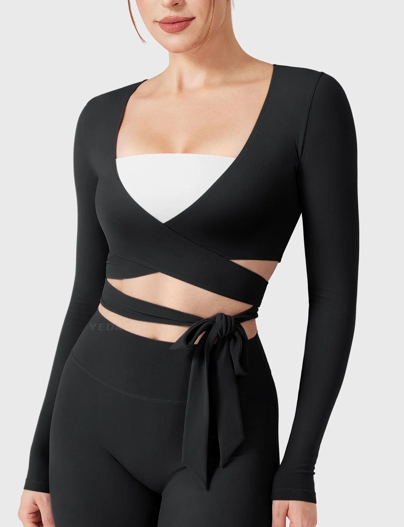 Yeoreo Dagney Long Sleeve Ballet Wrap Top - Image 6