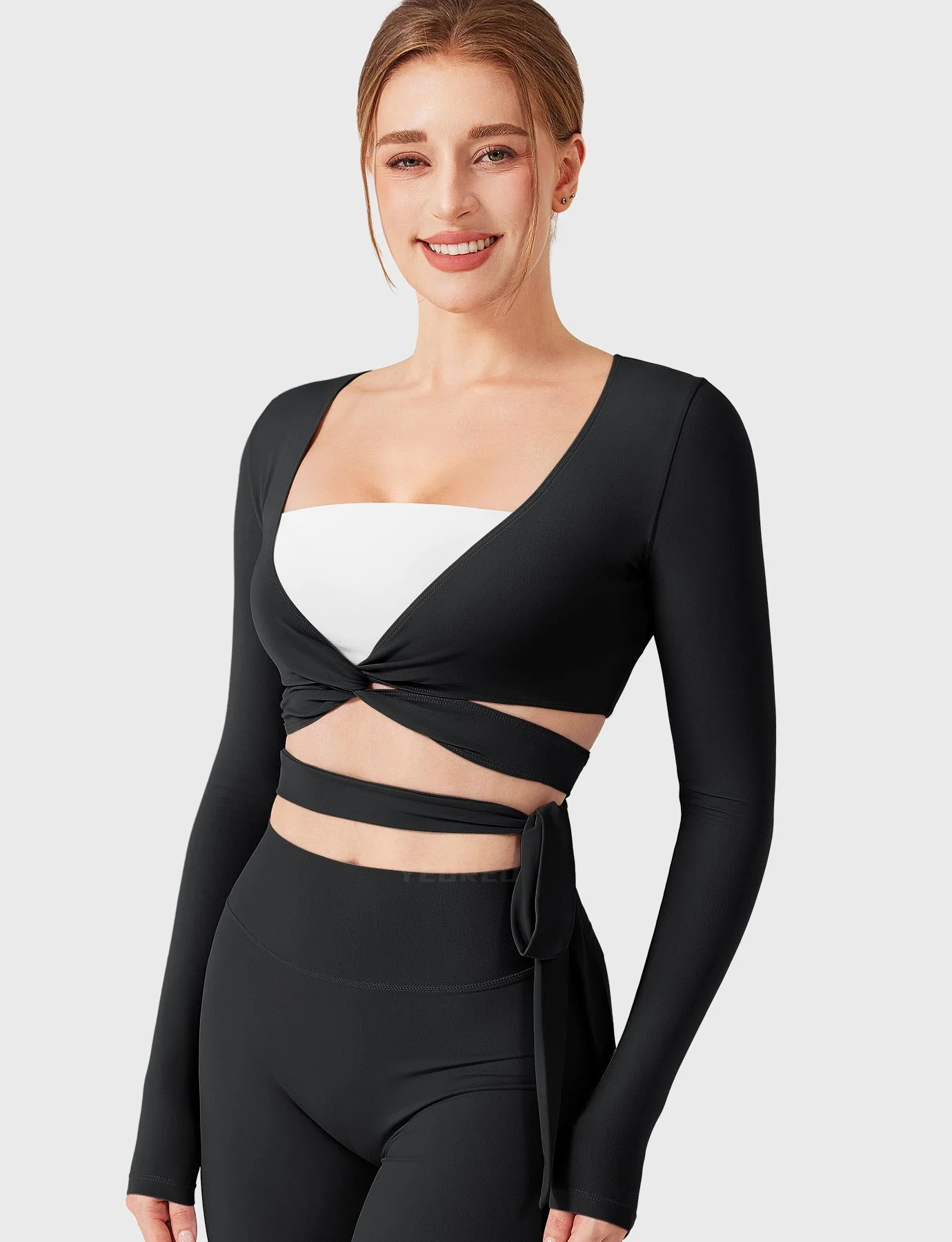 Yeoreo Dagney Long Sleeve Ballet Wrap Top - Image 8