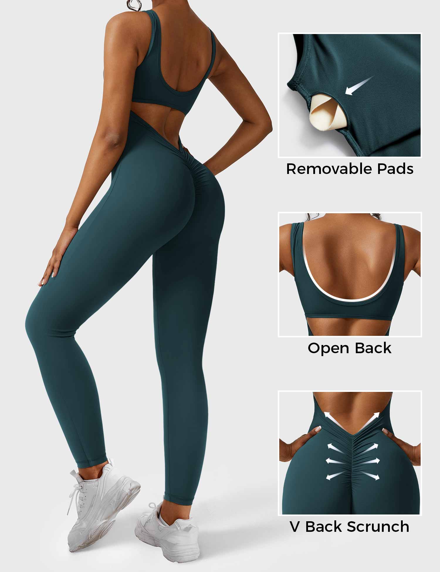 Yeoreo Lizvette V-Back Skinny Jumpsuit - Image 9