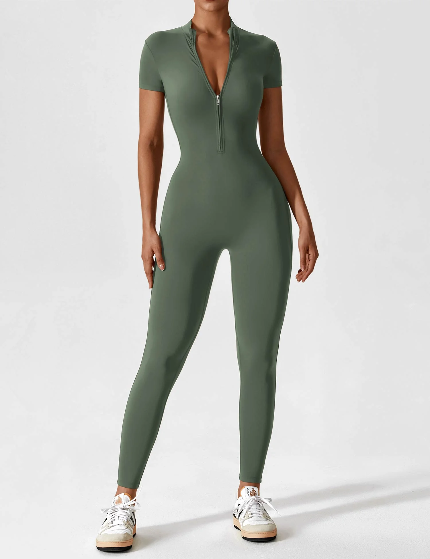 Yeoreo Short Sleeve Zipper Jumpsuit - Image 19