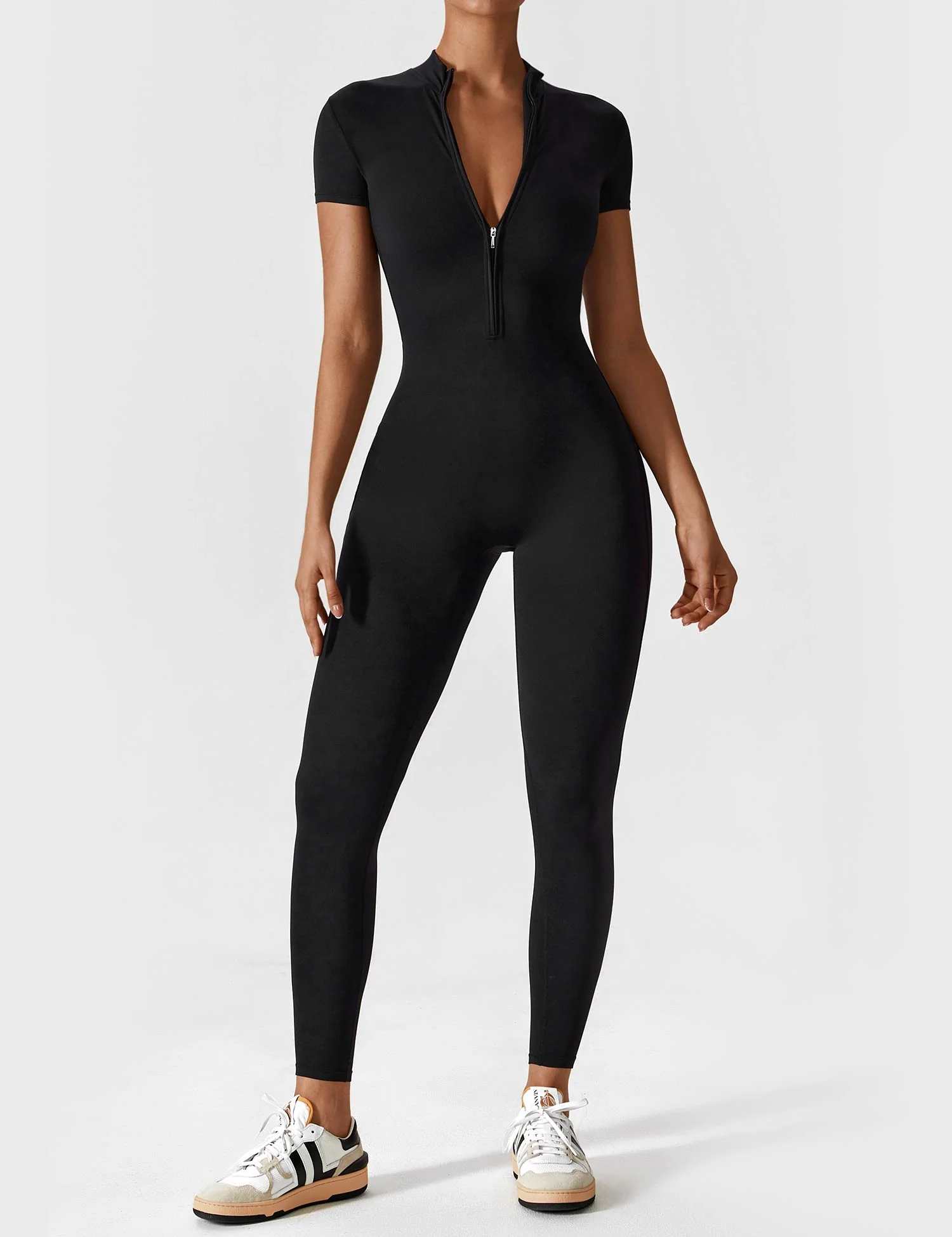 Yeoreo Short Sleeve Zipper Jumpsuit - Image 7