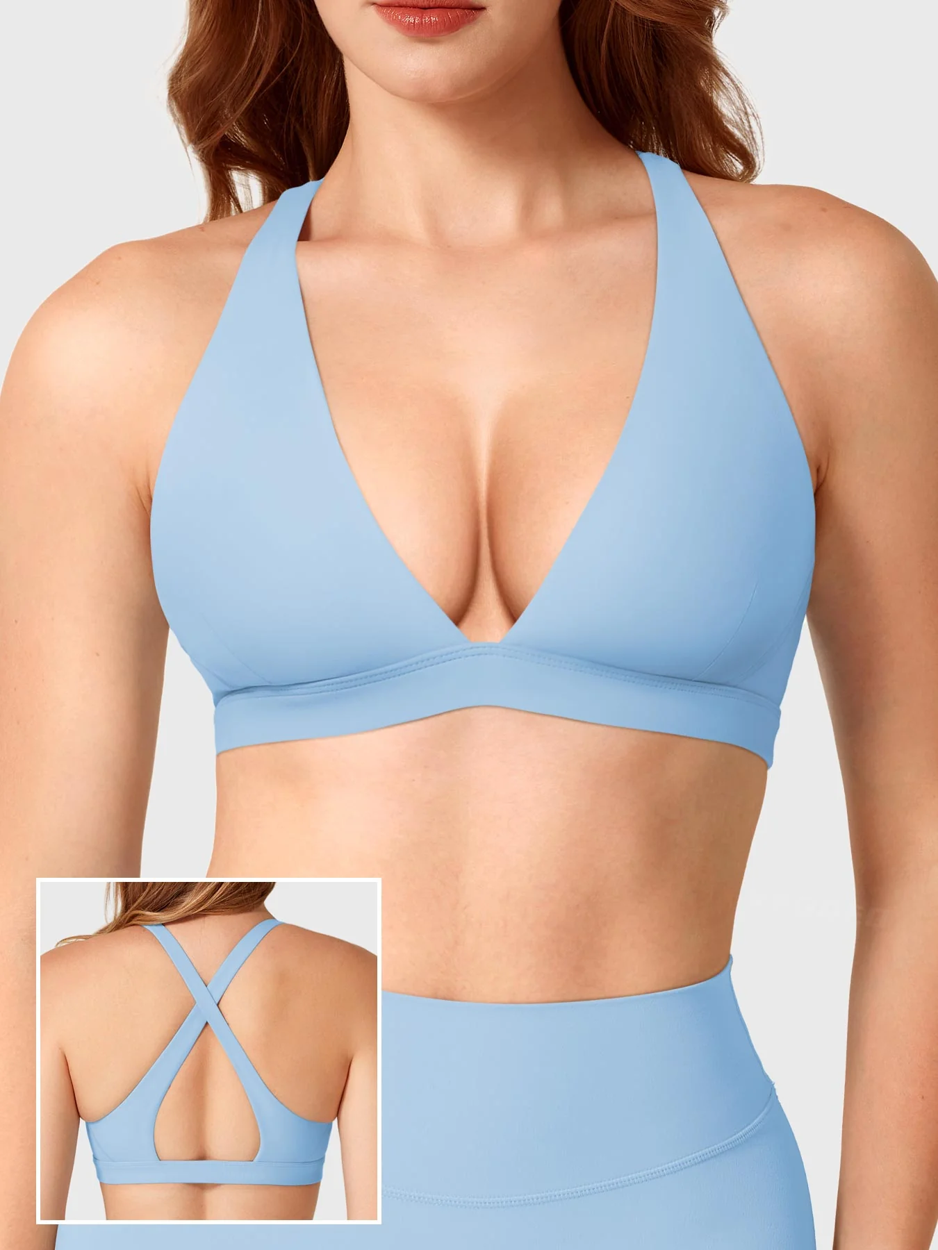 Yeoreo Wafiya Cross Back V-Neck Sports Bra